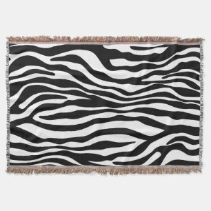 Zebra stripes pattern black & white + your ideas throw blanket
