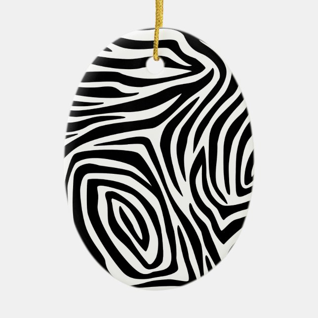Zebra Stripes Pattern Ceramic Tree Decoration (Front)