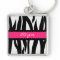 Zebra Stripes Pattern Personalised Name Keychain