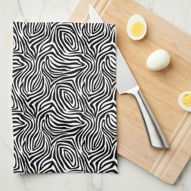 Zebra Stripes Pattern Tea Towel (Quarter Fold)