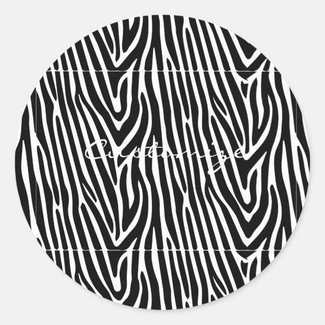 Zebra Stripes Pattern Thunder_Cove Classic Round Sticker (Front)