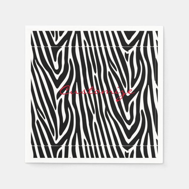 Zebra Stripes Pattern Thunder_Cove Napkin (Front)