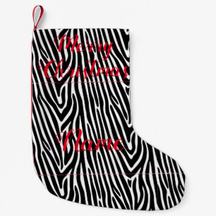 Zebra Stripes Pattern Thunder_Cove Small Christmas Stocking