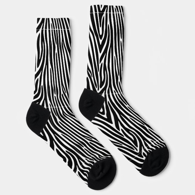 Zebra Stripes Pattern Thunder_Cove Socks (Right)