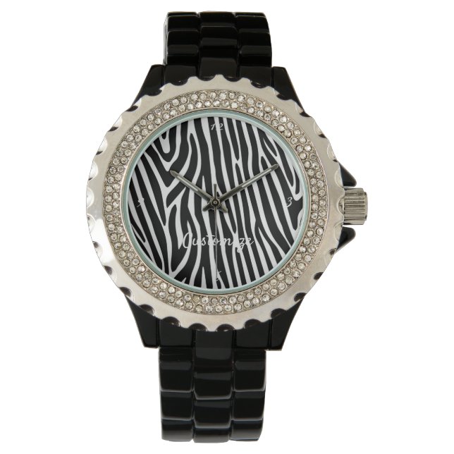 Zebra Stripes Pattern Thunder_Cove Watch (Front)