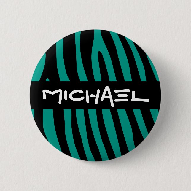 Zebra stripes pattern + your background & ideas 6 cm round badge (Front)