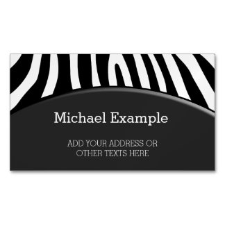 Zebra stripes pattern + your background & ideas magnetic business card