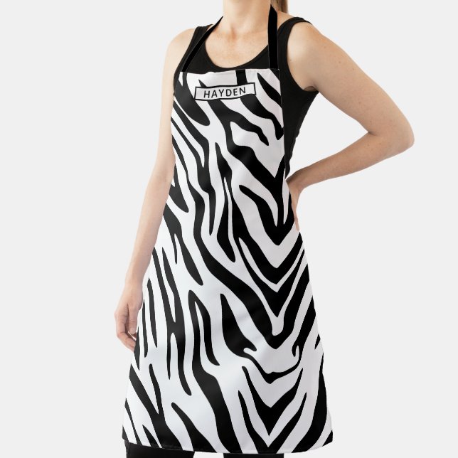 Zebra Stripes Personalize Apron (Insitu)
