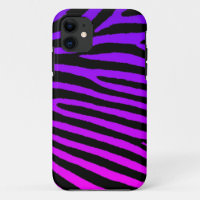 Zebra stripes pink purple blue iphone 5 case