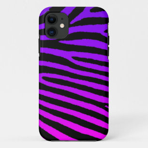 Zebra stripes pink purple blue iphone 5 case