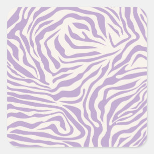 Zebra Stripes Preppy Purple Wild Animal Print Square Sticker