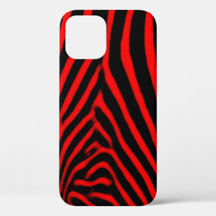 Zebra Stripes- Red iPhone 12 Case
