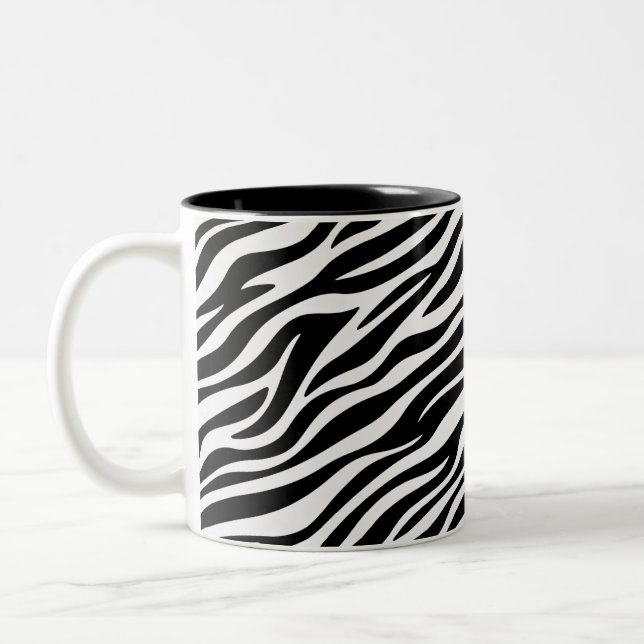 Zebra Stripes Seamless Pattern Animal Print-60492 Two-Tone Coffee Mug (Left)