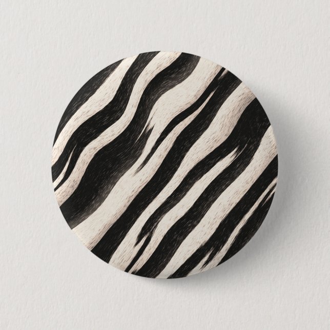 Zebra stripes seamless texture + your ideas 6 cm round badge (Front)