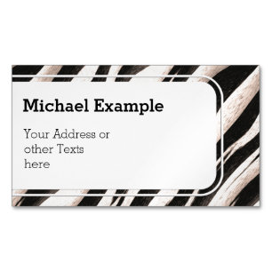 Zebra stripes seamless texture + your ideas magnetic business card