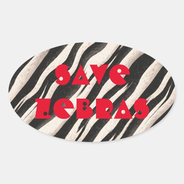 Zebra stripes seamless texture + your ideas oval sticker (Front)