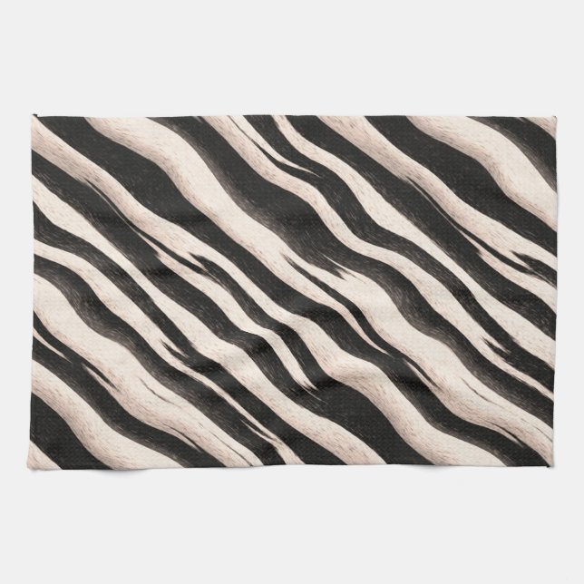 Zebra stripes seamless texture + your ideas tea towel (Horizontal)