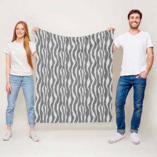 Zebra stripes - Shades of Grey / Grey Fleece Blanket