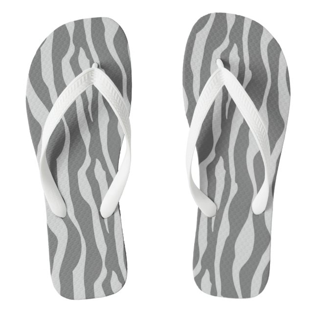 Zebra stripes - Shades of Grey / Grey Jandals (Footbed)