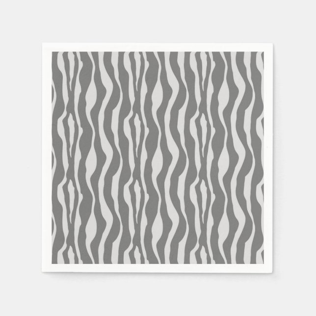 Zebra stripes - Shades of Grey Napkin (Front)