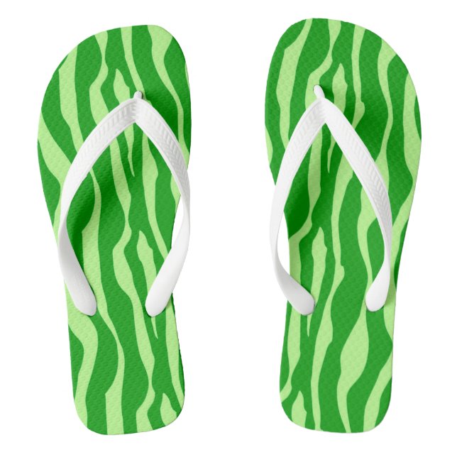 Zebra stripes - Shades of Lime Green Jandals (Footbed)
