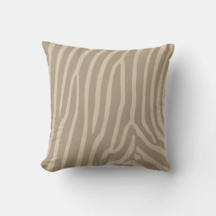 Zebra Stripes Tan and Cream Cushion