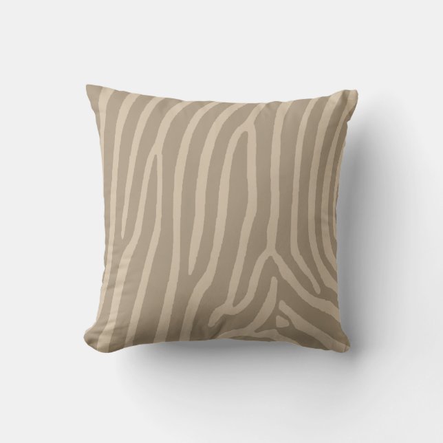 Zebra Stripes Tan and Cream Cushion (Front)