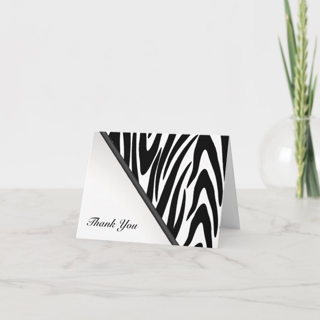 Zebra Stripes Thank You Note (Front)