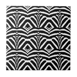 ZEBRA STRIPES TOO! (a Black & White design) ~ Tile
