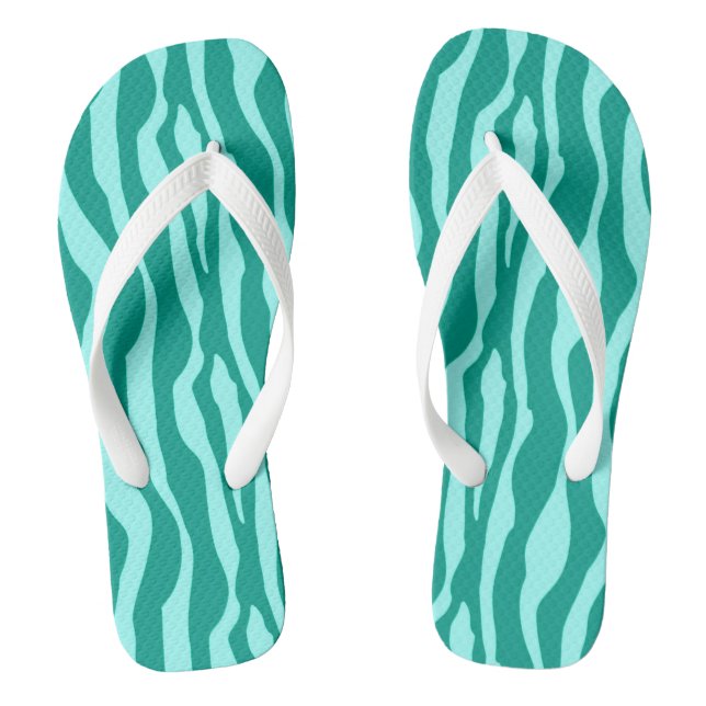 Zebra stripes - Turquoise and Aqua Jandals (Footbed)