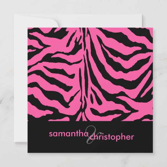 Zebra stripes Wedding Invitations (Front)