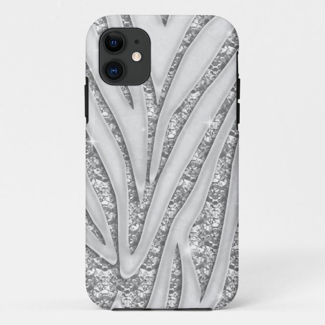Zebra Stripes White Diamond iPhone 5 Case (Back)