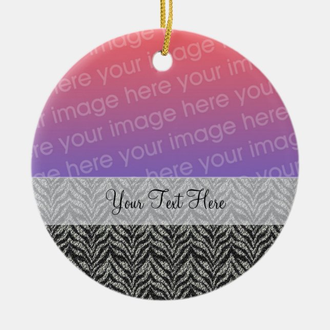Zebra Stripes Your Photo Ornament (Front)