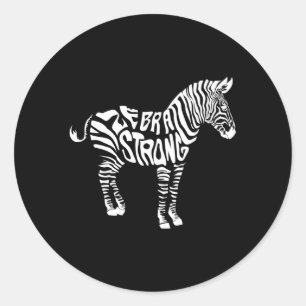 Zebra Strong Ehlers Danlos Syndrome Awareness Classic Round Sticker