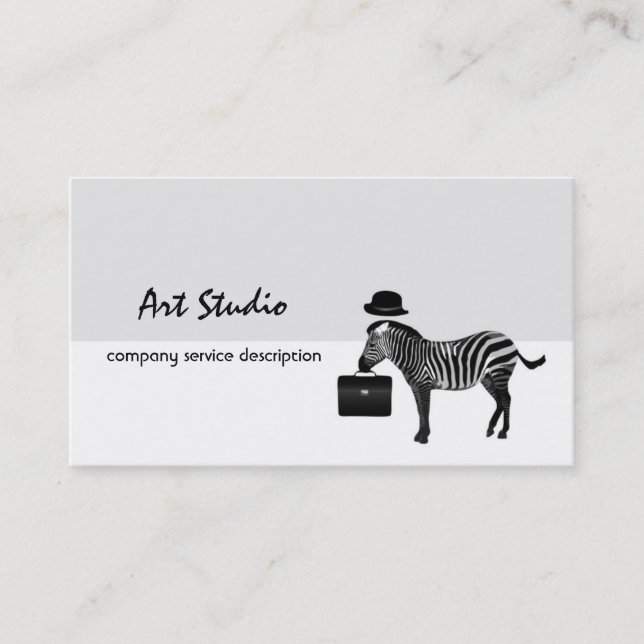 Zebra Stylish Business Card (Front)