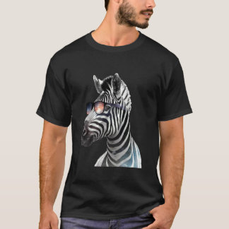 Zebra Sunglasses Artwork African Animal Lover Safa T-Shirt