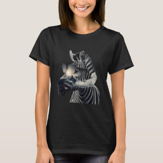 Zebra Sunglasses Safari Artwork African Animal Lov T-Shirt