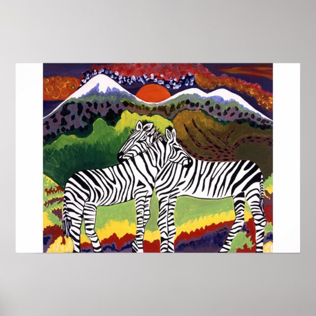 ZEBRA SUNSET,  African Collection Poster (Front)