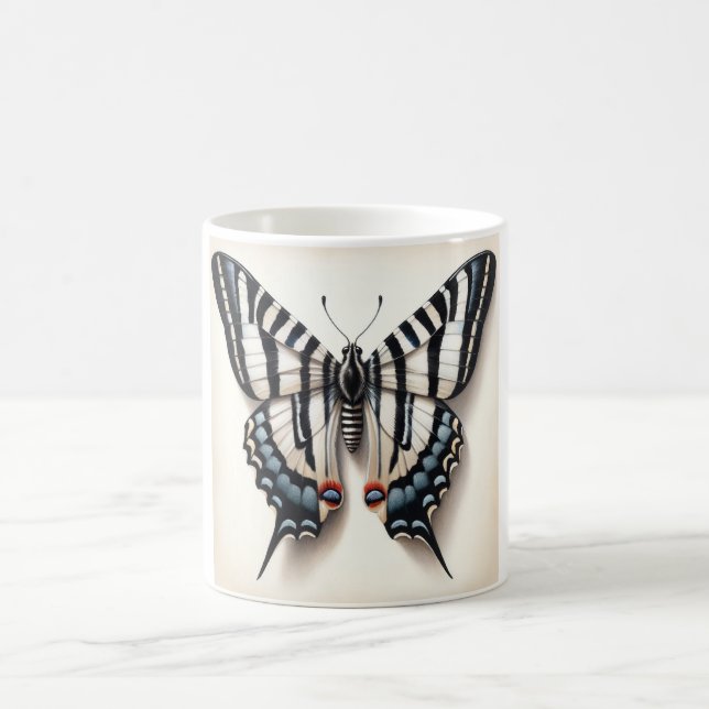 Zebra Swallowtail Butterfly 040624IREF122 - Waterc Coffee Mug (Center)