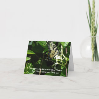 Zebra Swallowtail On Honeysuckle Card