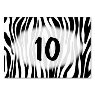 Zebra Table Numbers