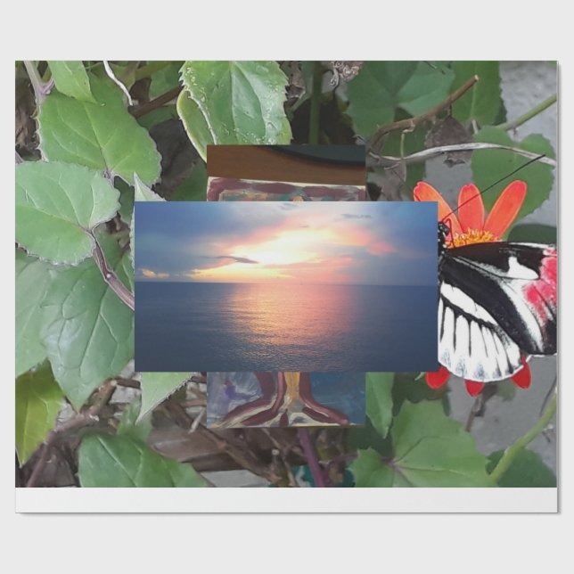 Zebra tail butterfly wrapping paper (Flat)