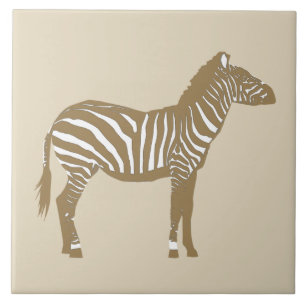Zebra - Taupe Tan and White Tile