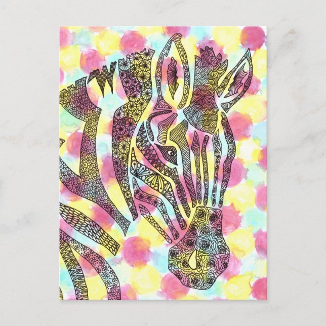 Zebra Tessellation Pattern  Postcard (Front)