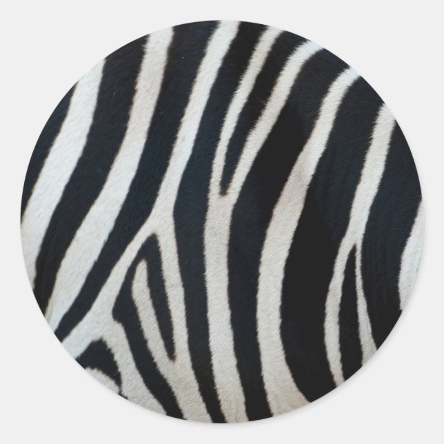 zebra texture classic round sticker (Front)