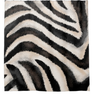 Zebra Texture: Hand Drawing, African. Shower Curtain
