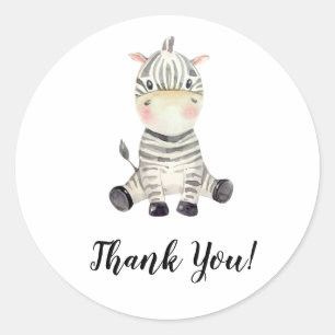 Zebra Thank You Classic Round Sticker