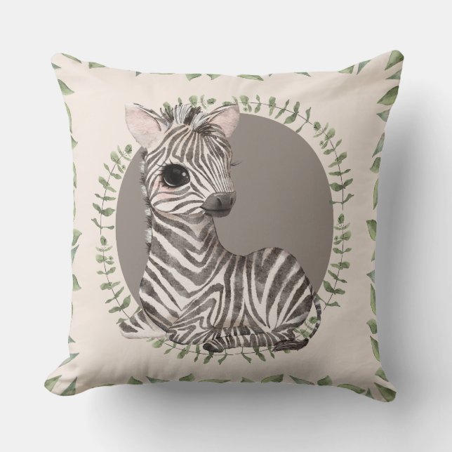 Zebra Throw Pillow (Front)