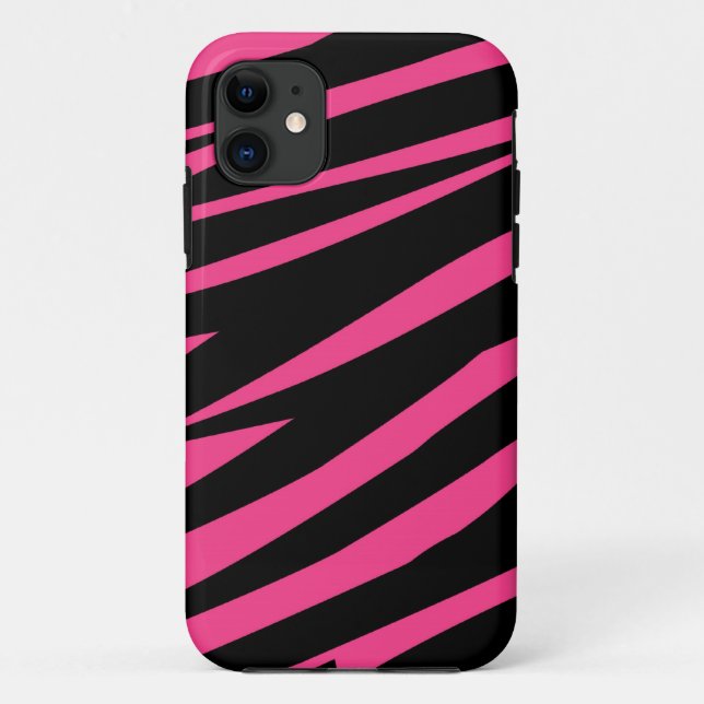 Zebra tiger stripes skin girly chic nature pattern Case-Mate iPhone case (Back)