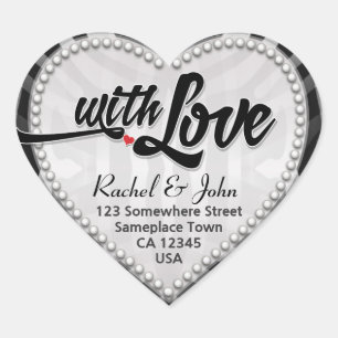 Zebra Tribal Black Silver With Love Heart Sticker